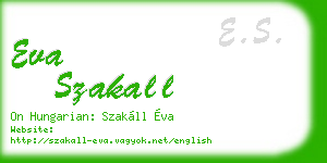eva szakall business card