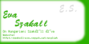 eva szakall business card